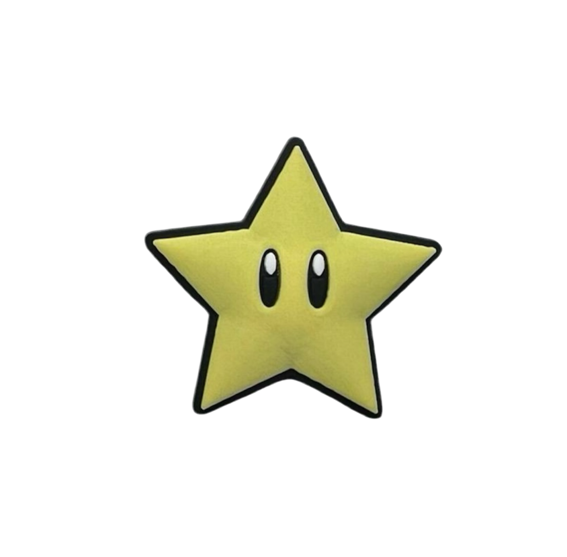 Super Mario Star Croc Charm