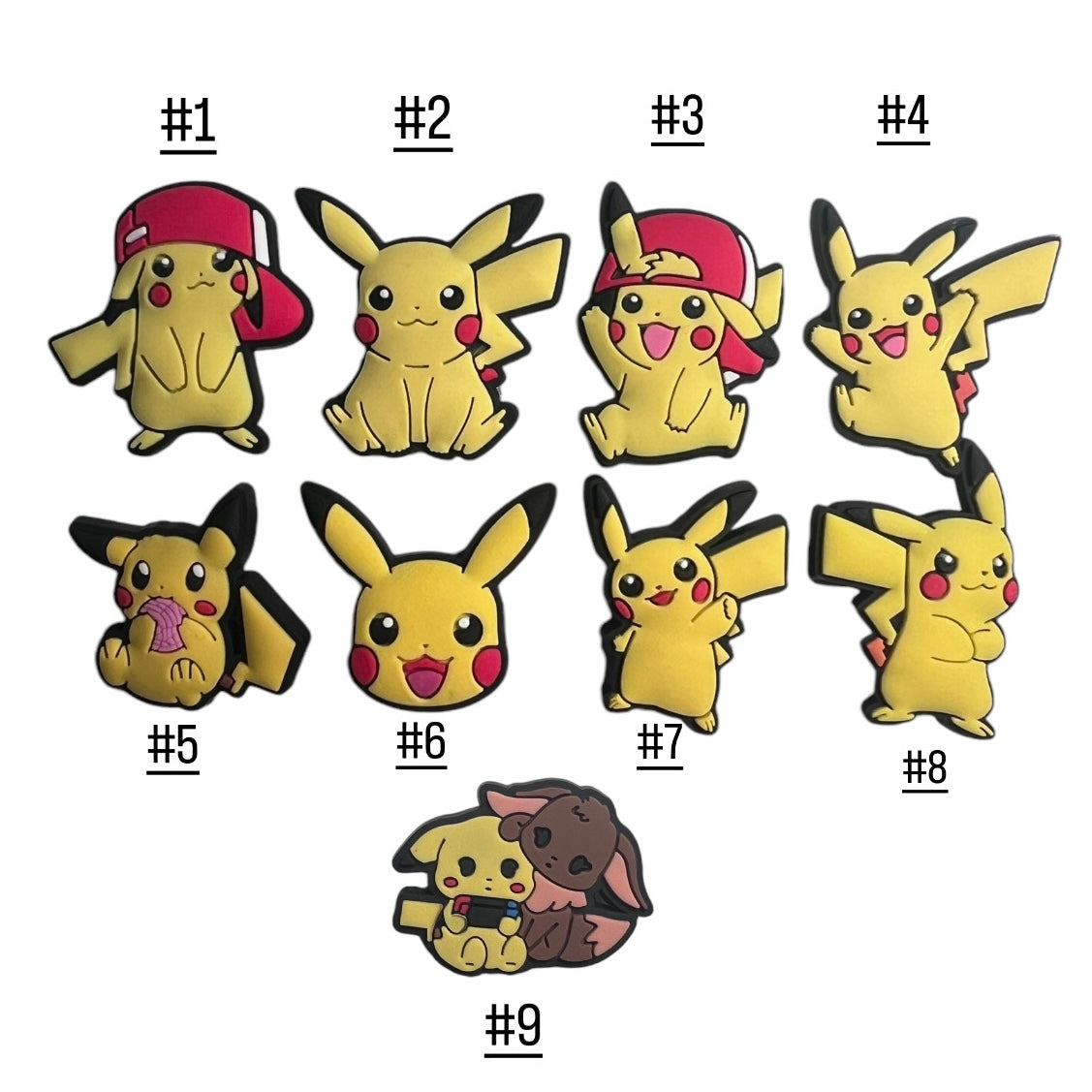 Pokémon Pikachu Croc Charms