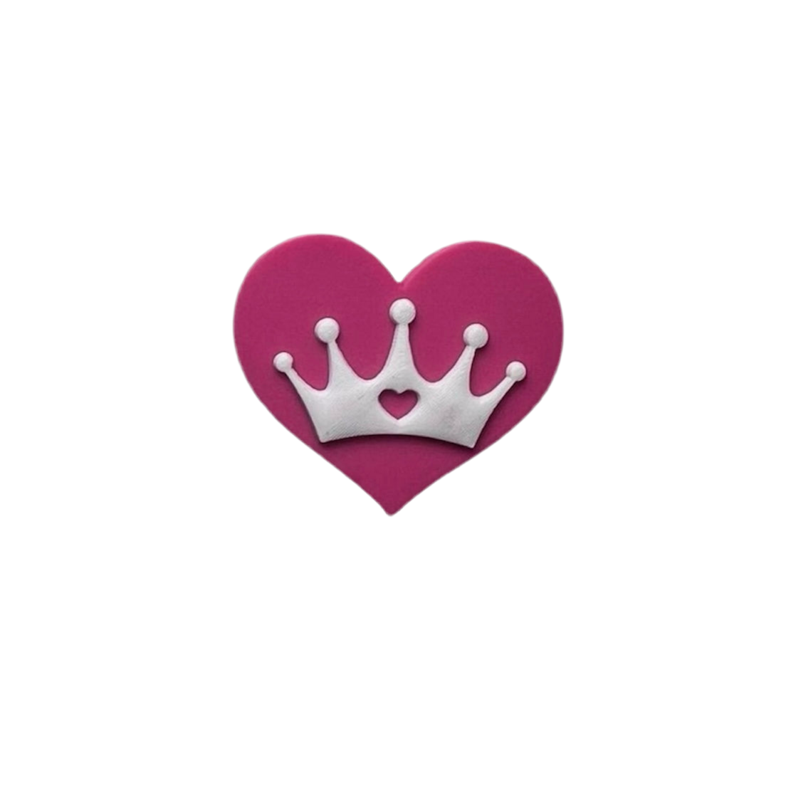Pink Heart Crown Croc Charm