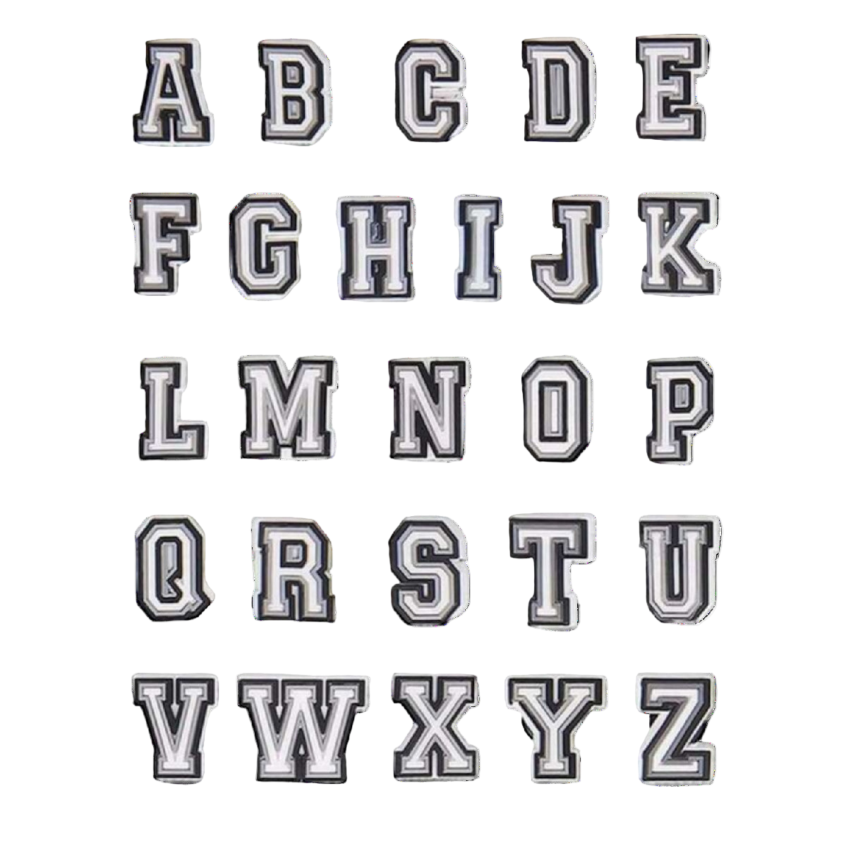 White Letter Charms