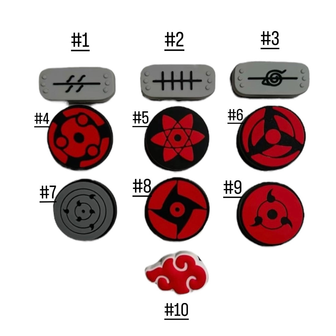 Naruto Croc Charms