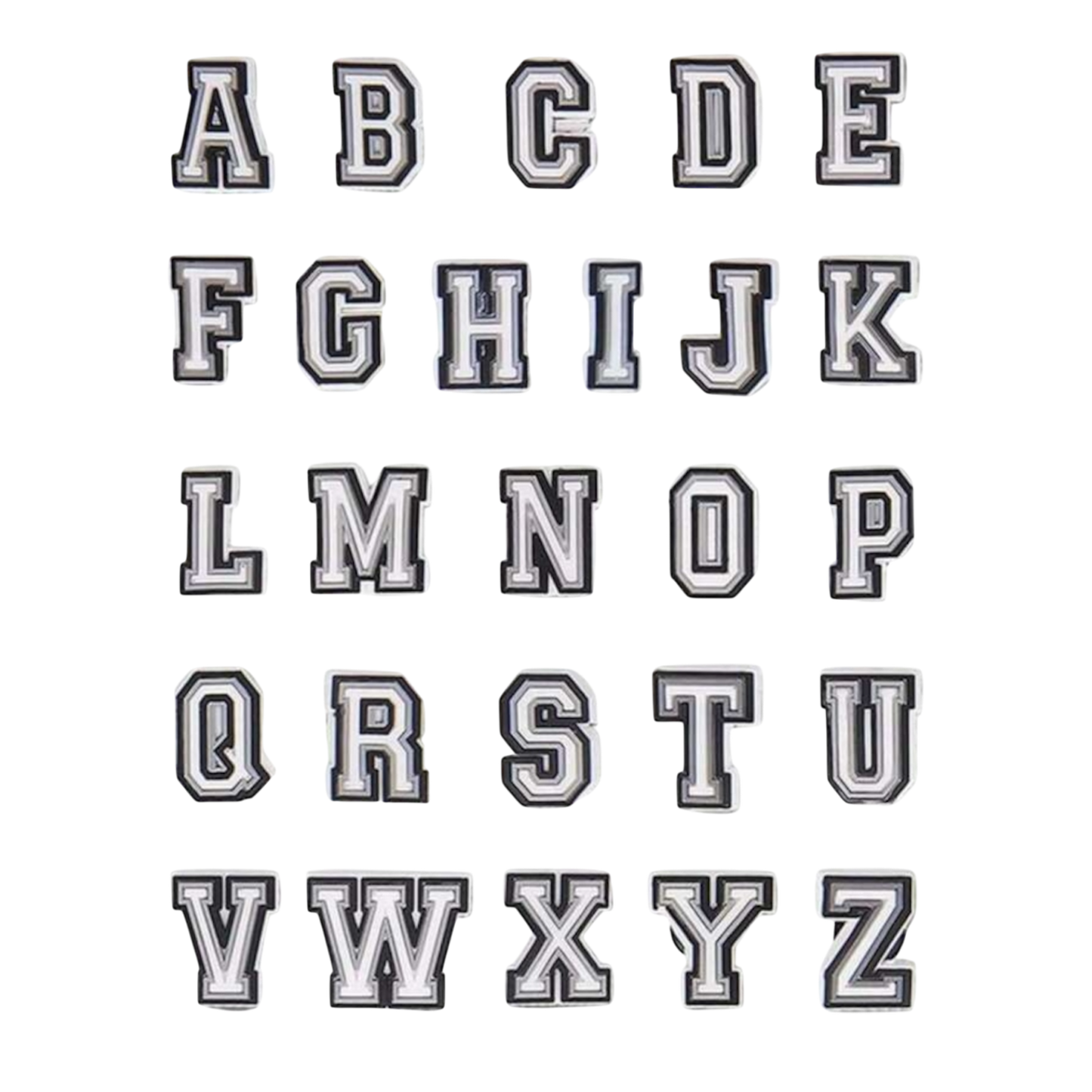 White Letter Croc Charms