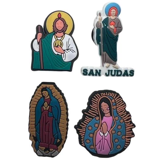 San Judas and Virgencita Croc Charms
