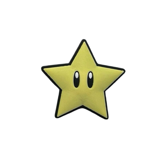 Super Mario Star Croc Charm