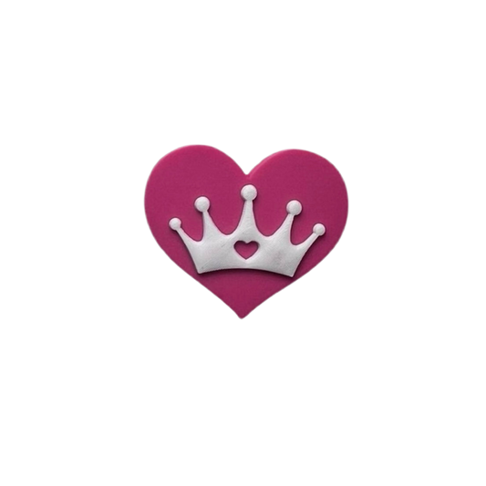 Pink Heart Crown Croc Charm
