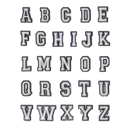 White Letter Croc Charms